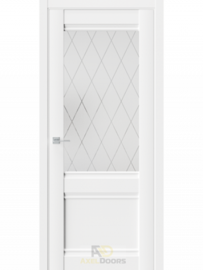 Межкомнатная дверь Che6 Белый (Белое стекло)