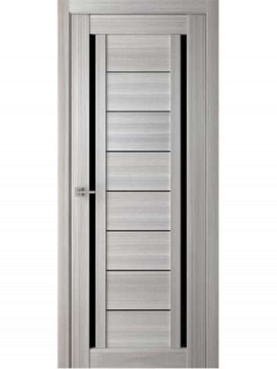 Межкомнатная дверь Q33 Дуб серый (Черный лакобель)