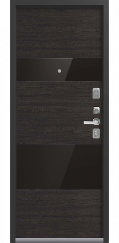 Входная дверь LUX-8 черный шелк-орех премиум (Центурион)
