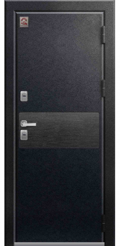 Входная дверь Т-2 Premium чёрный муар-арктик (Центурион)