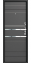 Входная дверь C-109 Серый муар - софт грей/ софт белый (Центурион)