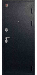 Входная дверь C-107 черный муар - лиственница светлая (Центурион)