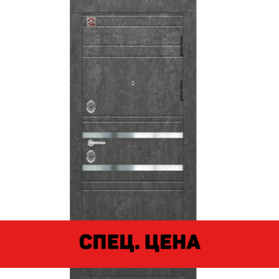 Входная дверь C-109 Серый муар - софт грей/ софт белый (Центурион)