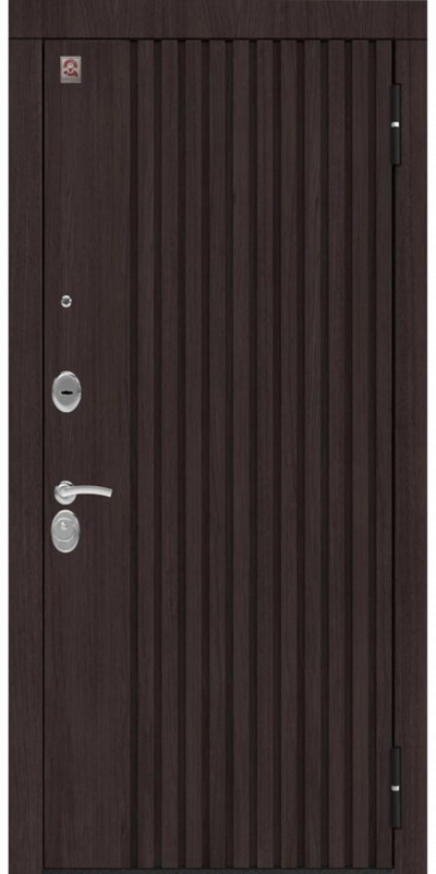 Входная дверь C-115 Черный муар - лиственница светлая (Центурион)
