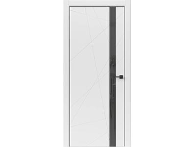 Межкомнатные двери Геометрия Белый пвх Черный лакобель