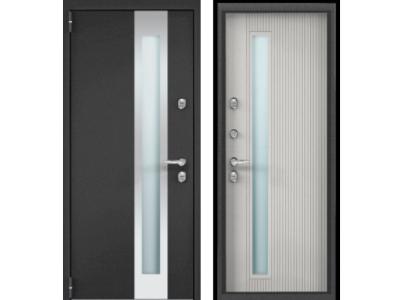 Входная дверь с терморазрывом Снегирь ПРО-С Темно-серый букле графит-Бьянко