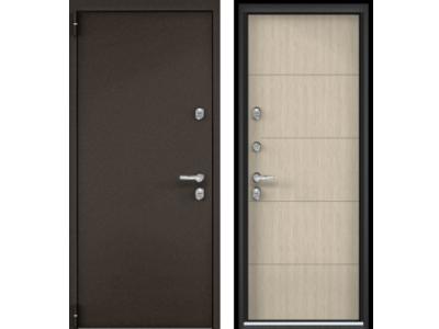 Входная дверь с терморазрывом Снегирь Артик Букле коричневый-Крема