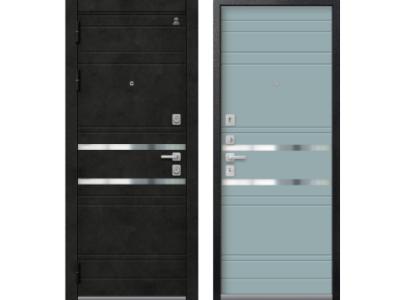 Входная дверь Центурион С-109 Черный муар+бетон темный - Кашемир аква 2025