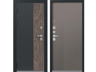 Входные двери С-111 черный муар+кварц черный+орех мокко - Кашемир базальт 2025