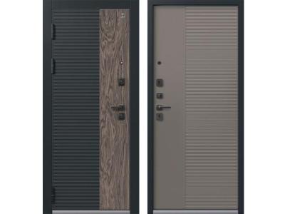 Входные двери С-112 черный муар+кварц черный+орех мокко - Кашемир базальт 2025