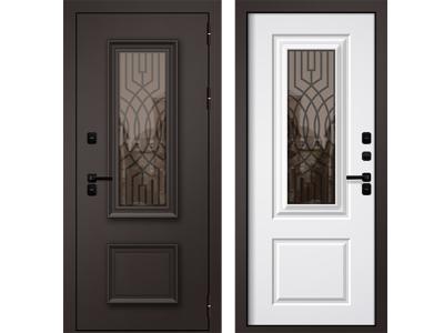 ЗИМА 502 Муар коричневый - Веллуто Бйянко (термо)